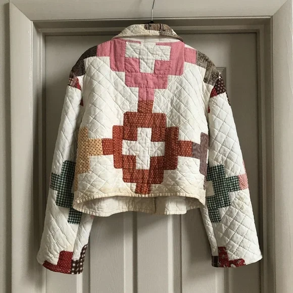THE LUDLOW SHOP brand new rare 1800s friendship quilt crop coat small medium S/M - Picture 2 of 15